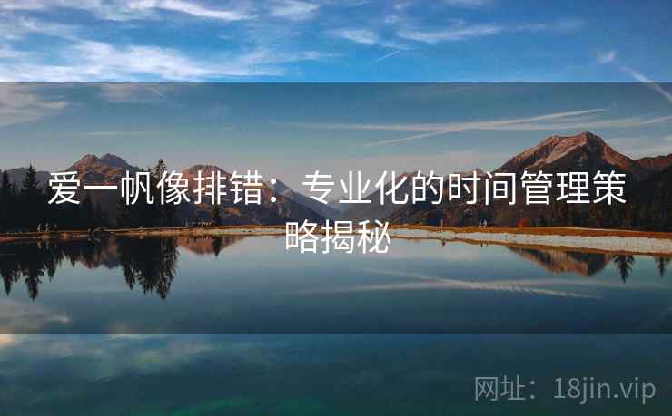 爱一帆像排错：专业化的时间管理策略揭秘
