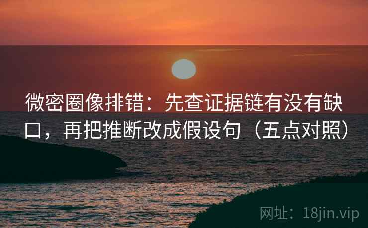 微密圈像排错：先查证据链有没有缺口，再把推断改成假设句（五点对照）
